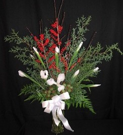 Ilex berries and White Iris holiday