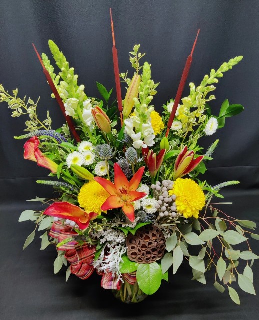 fall mix of premium flowers and lotus